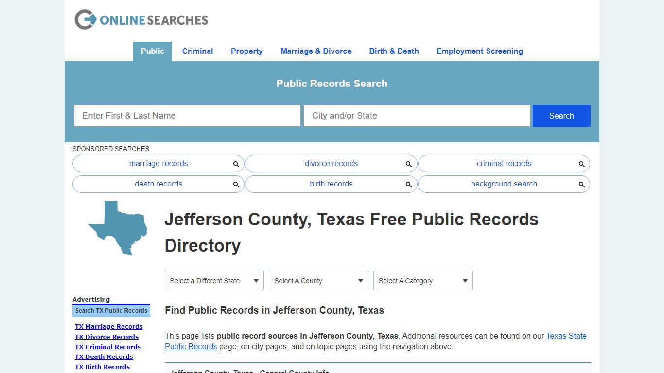 Jefferson County, Texas Public Records Directory