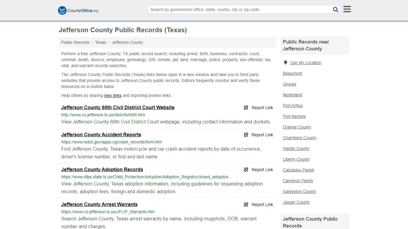 Jefferson County Public Records (Texas) - County Office